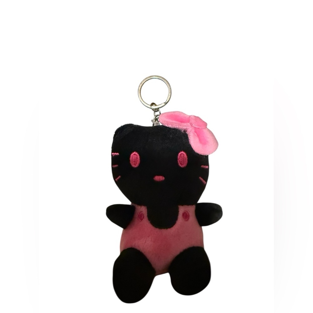 Hello kitty Black & Pink Plush Kitty Keychain